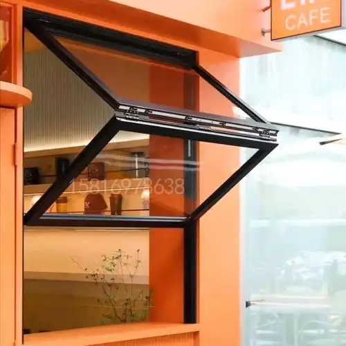 批发铝合金手动上下提升窗 隔音玻璃推拉折叠窗美式奶茶窗 出菜口