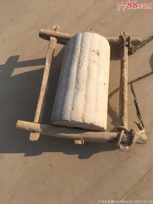 民俗老农具,碾压小麦的石滚一套.完整,正常使用.-农用工具-7788纸艺