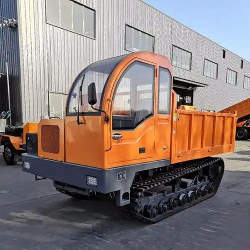 单人驾驶工程橡胶履带运输车拉混凝土8吨四缸液压行走履带车厂家