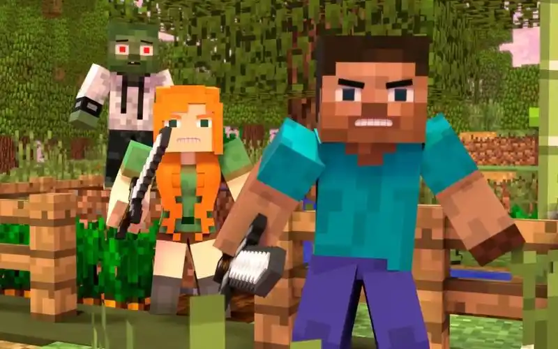 我的世界mc动画史蒂夫艾利克斯守护小僵尸