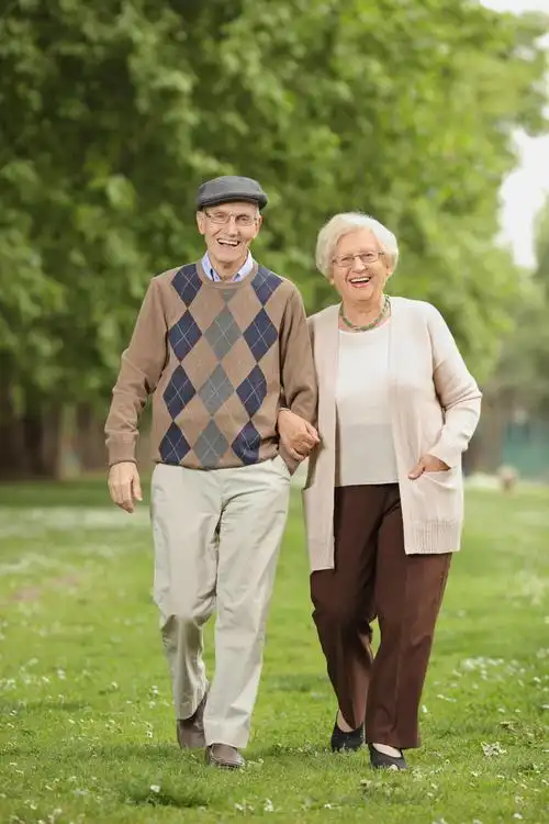 年长的夫妇微笑的老人