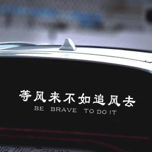 等风来不如追风去身车贴汽车天窗贴纸后档玻璃创意个性文字装饰贴
