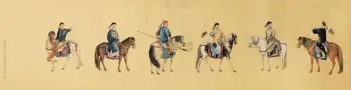 0724人马图镜片绢本