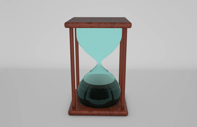 红木方框黑色ins创意沙漏计时器家居摆件c4d模型