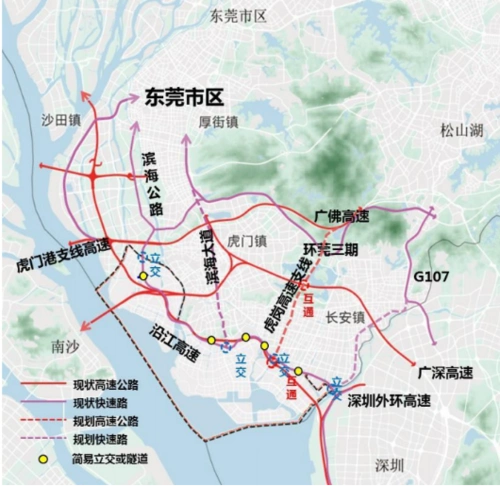 东莞市滨海湾新区路网规划图