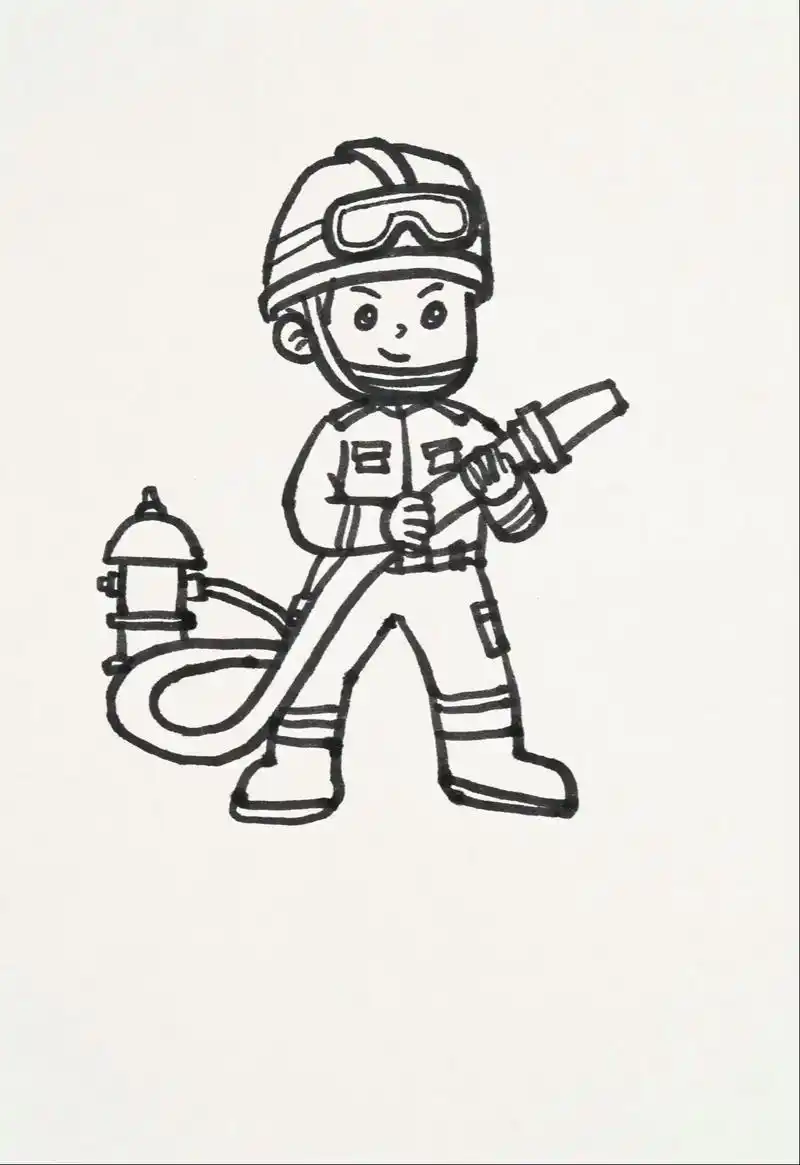 036902消防员简笔画.