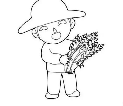 彩色农民教程简笔画教程,图片,简笔画-学笔画