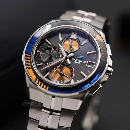 热销卡西欧海神_卡西欧海神限量版光动能钛合商务男士手表江户切子ocw