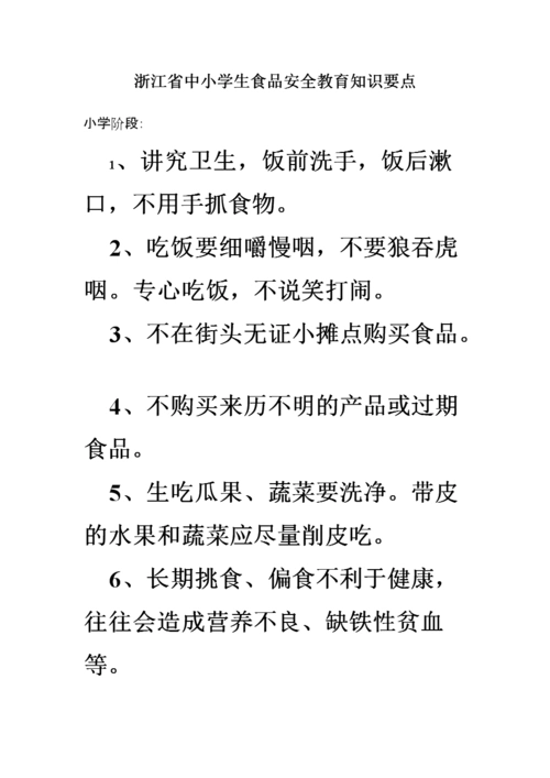 小学生食品安全教育知识要点.doc
