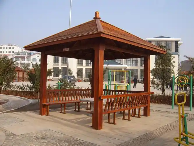 凌欧生产大学校园篮球场休闲景观凉亭搭建 大学校区聊天乘凉用景观