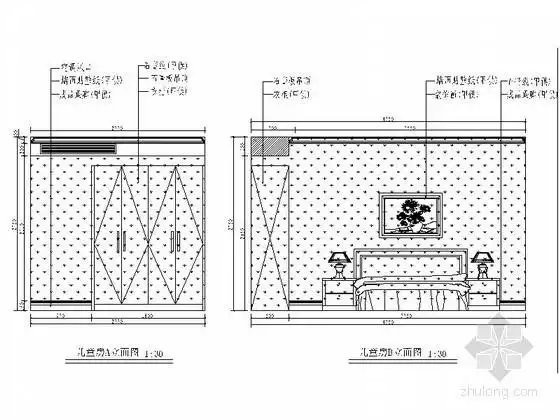分享cad儿童房立面图资料下载