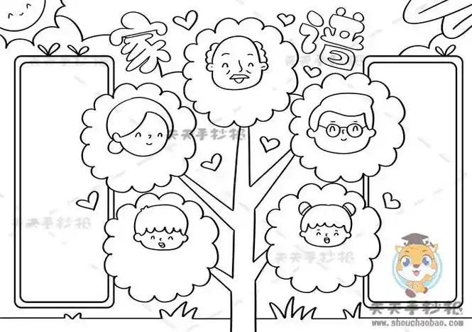 小学生我的家谱手抄报怎么画好看族谱家谱手抄报内容文字写什么