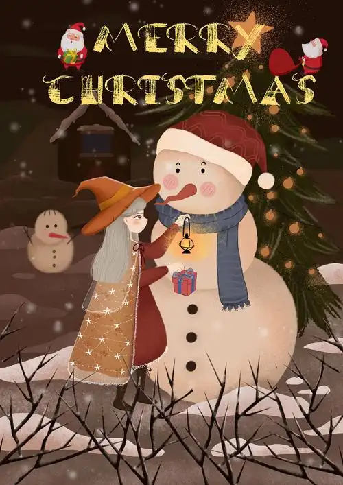 圣诞节插画海报