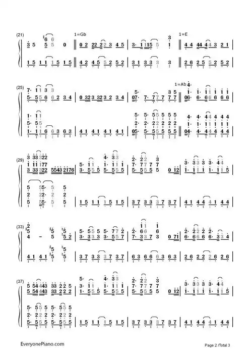 青空のラプソディ -《小林家的妹抖龙》op双手简谱预览2