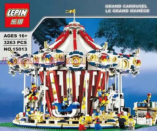 乐拼街景创意10196旋转木马grand carousel益智拼装积木玩具15013