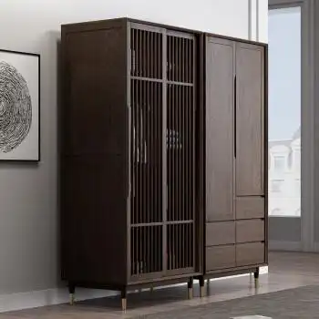 6015新中式衣柜禅意推拉平开门小户型别墅民宿会所家具定制 a b