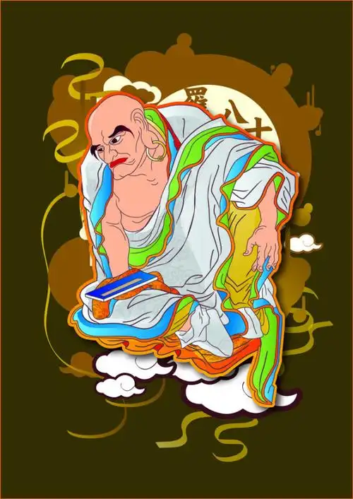 十八罗汉ai失量人物图