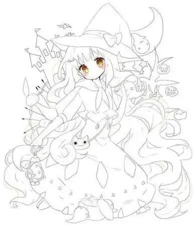 笔手绘洛丽塔漫画少女手绘线稿绘画素材分享线稿分享第2期新手练习