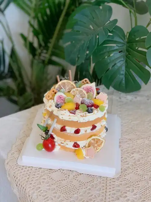 6寸水果裸蛋糕双流网红蛋糕定制