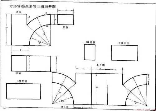 钣金展开实例方筒体展开图
