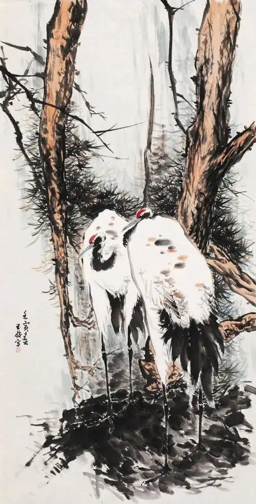 费玉娇 《花鸟》 中国画 新乡冯常广 《北方丝雨》 中国画 安阳冯培林