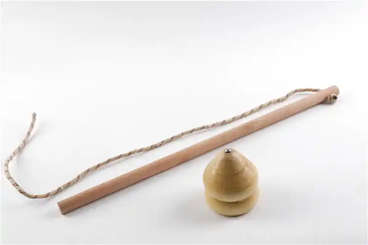 2019新款冰尜健身木质陀螺木制儿童手动抽绳铊螺怀旧玩具冰嘎 带灯