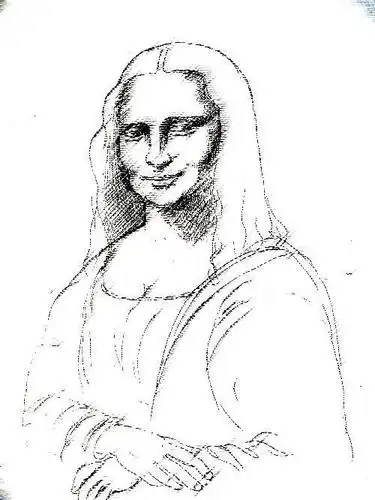 蒙娜丽莎简笔画中学生