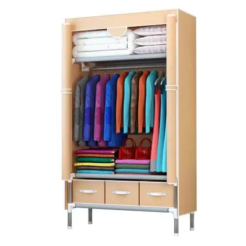 寝室简易衣柜收纳经济型组装布艺单人宿舍小号简约现代儿童衣橱