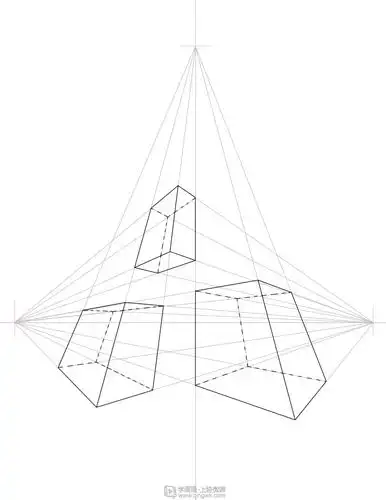 作业:从零开始学画画之三点透视的画法练习 - momoshirochiyoko