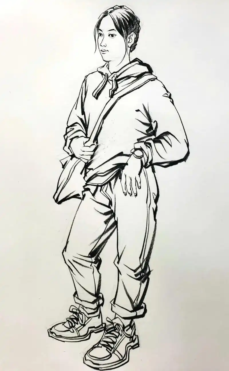 速写入门必备  线条 勾线  衣褶#美术生 #山东美术联考  - 抖音