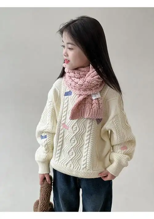 【高品质】女童毛衣秋冬款儿童韩版洋气针织上衣小宝宝加厚打底衫潮