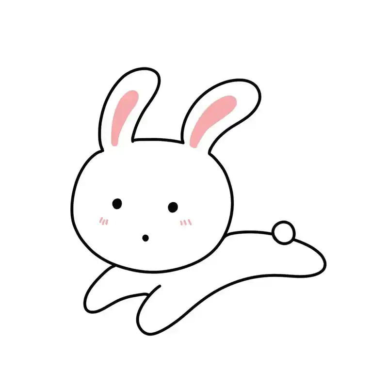 今天学会了画一只奔跑的小兔子.#简笔画 #萌物