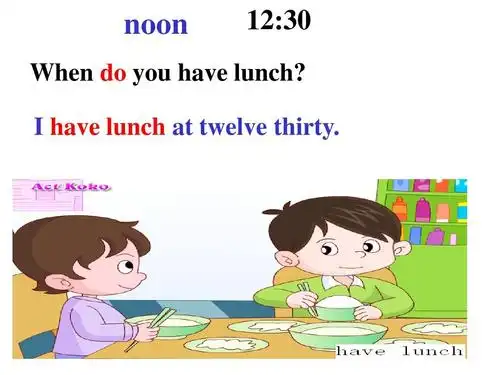 i have lunch at twelve thirty.