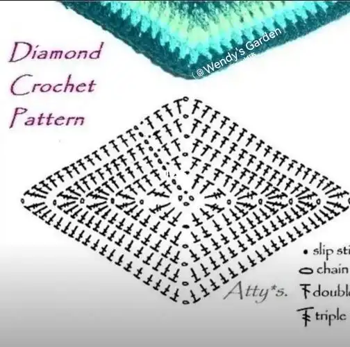 钩针钻石单元花图解