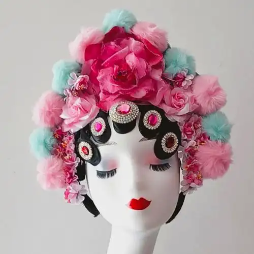 戏剧戏曲青衣花旦头饰手工定做中国风俏古代女款水袖黄梅戏服定制