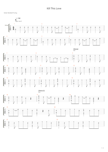 kill this love吉他谱