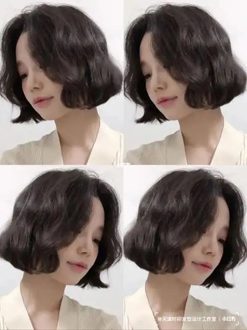 大卷度短发法式烫真的好温柔名媛烫发了