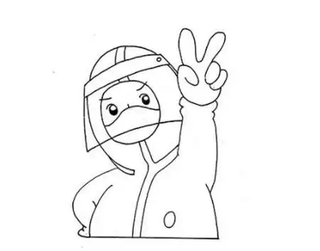 穿防护服的医生简笔画怎么画可爱
