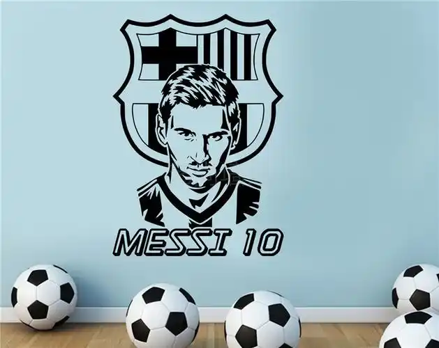 批发足球梅西精雕墙贴画 巴塞罗那俱乐部球员messi贴纸励志范运动