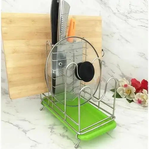 不锈钢多功能刃架锅盖架子筷子笼厨房用品收纳放砧板菜铲勺挂