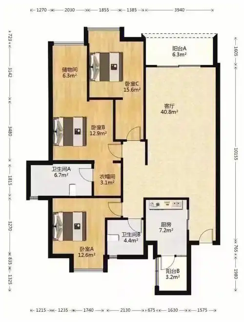 珠江新城东16127平方3房2厅2卫才1050万
