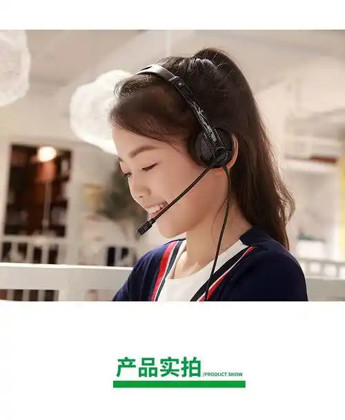 对话有线带麦克风英语听力学习耳麦u白灰色单3点5mm插头版品质保证