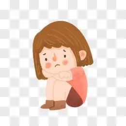 卡通手绘免抠难过的女孩素材pngpsd卡通哭脸png卡通手绘免抠伤心的
