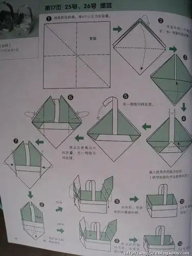 折纸手提篮简笔画 手工折纸大全-蒲城教育文学网