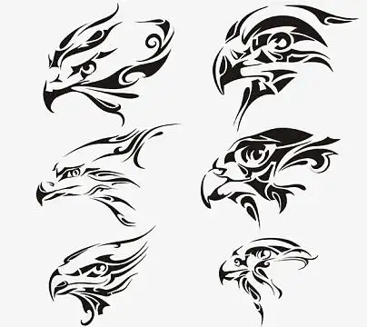 矢量线描美国鹰鹰头