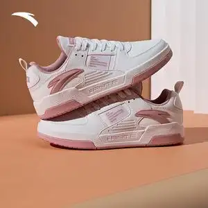 安踏小白鞋女鞋2022冬季新款皮面休闲板鞋厚底白色轻便滑板鞋女