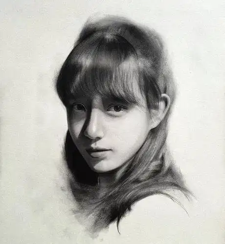 韩国画师超写实的人物头像作品这逼真程度服