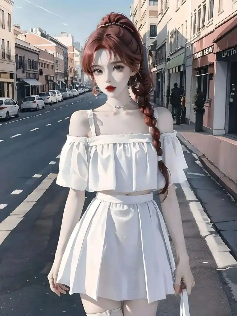 红色发系高马尾女孩#优质头像  #小个子穿搭 #漫画身材 # - 抖音