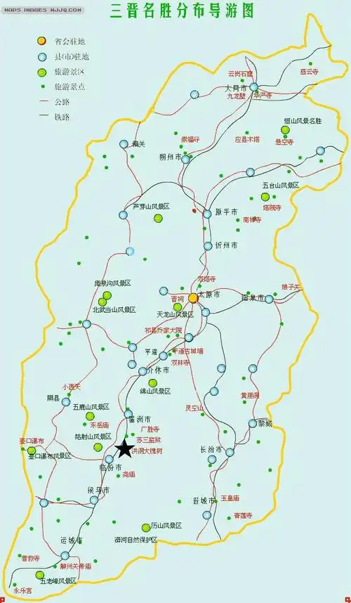 山西景点分布图_山西旅游地图库_地图窝