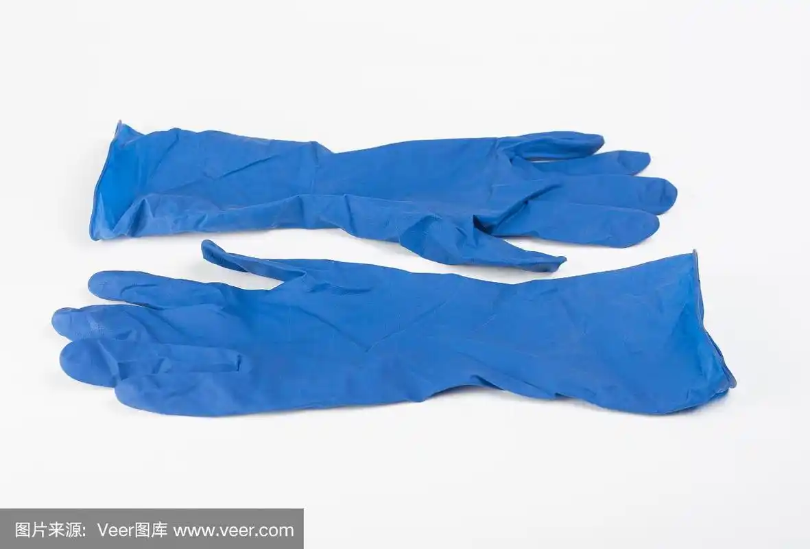 蓝色乳胶手套